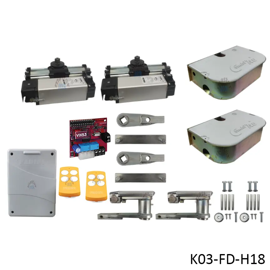 [K03-FD-H18] Kit Pistones COMBI-787, 110º, 120V, Peso max. 1000K, Ancho max. 4.0m, 2-hojas...Incluye Receptor y 2 Control.