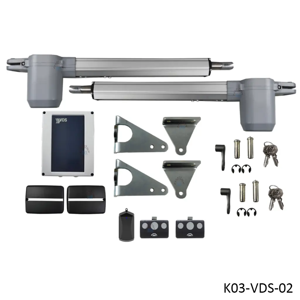 [K03-VDS-02] Kit Pistones EGO 120V, para 2 hojas, 250kg, 2.50m ancho, con receptor y 2 controles MD