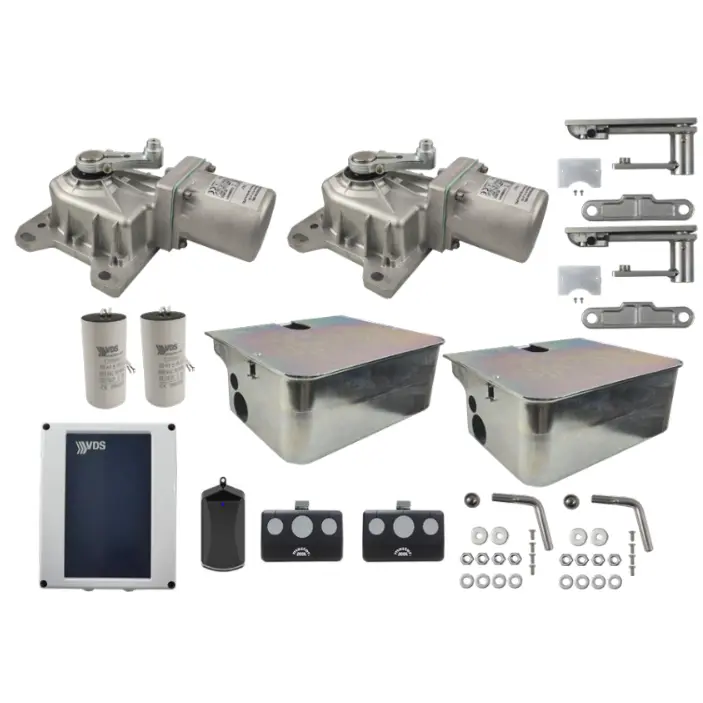 Kit Pistones Enterrados UNDER-V, 120V, 500kg, Incluye: 2 Cajas, 2 OPERADORES, 1 CEREBRO, 1 RECEPTOR y 2 CTLS MD