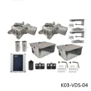 Kit Pistones Enterrados UNDER-V, 120V, 500kg, Incluye: 2 Cajas, 2 OPERADORES, 1 CEREBRO, 1 RECEPTOR y 2 CTLS MD