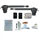 Kit Pistones GBAT-324 Profesional, 24VCD, para 2-hojas, con receptor RQFZ433 y 2 control Echo. Incluye Bateria de respaldo