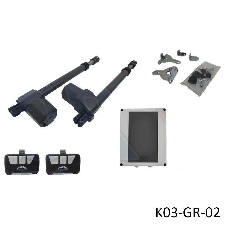 [K03-GR-02] Kit Pistones GR-300, 120V, para 2 hojas, con Receptor y 2 Control MD.