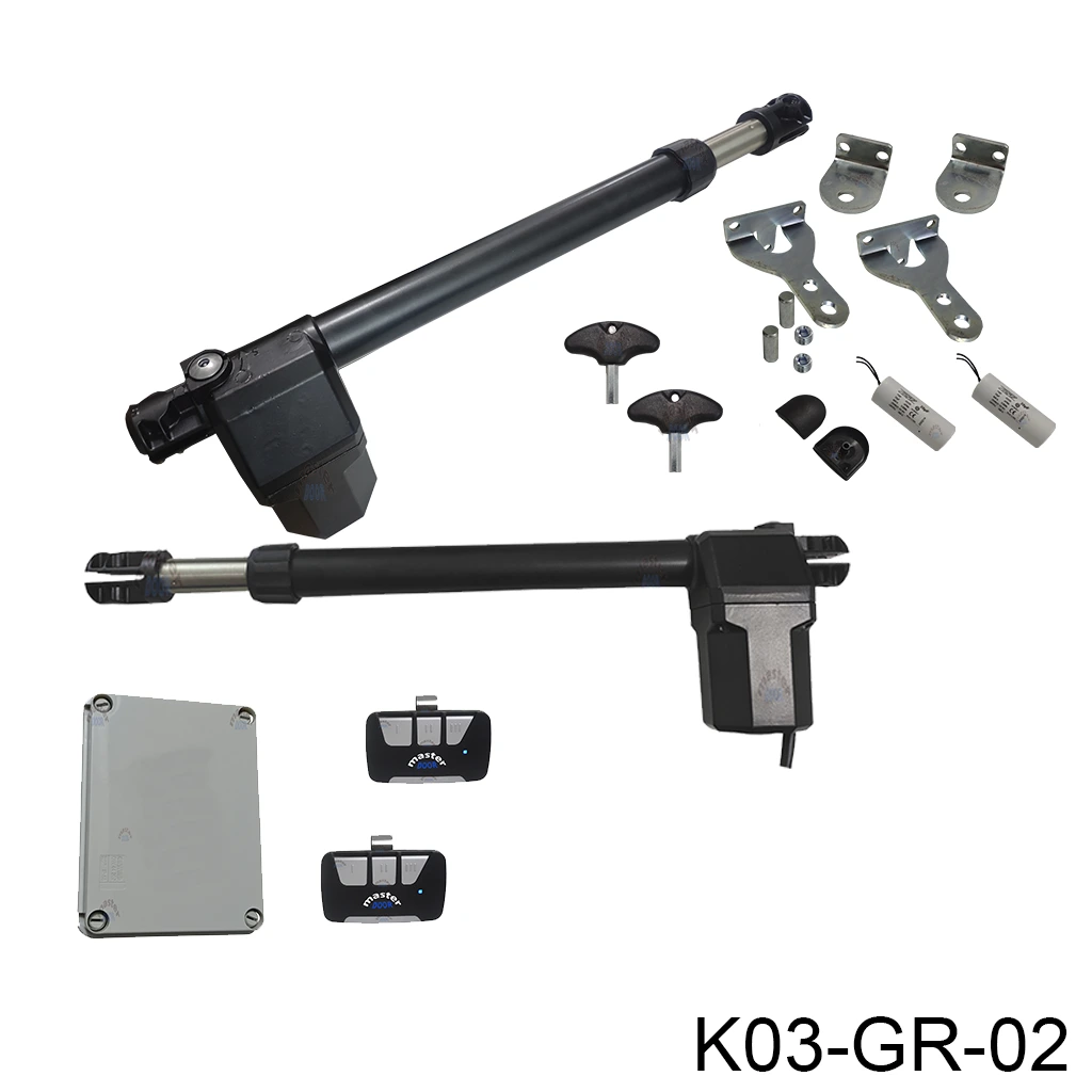 [K03-GR-02] Kit Pistones GR-300, 120V, para 2 hojas, con Receptor y 2 Control MD.