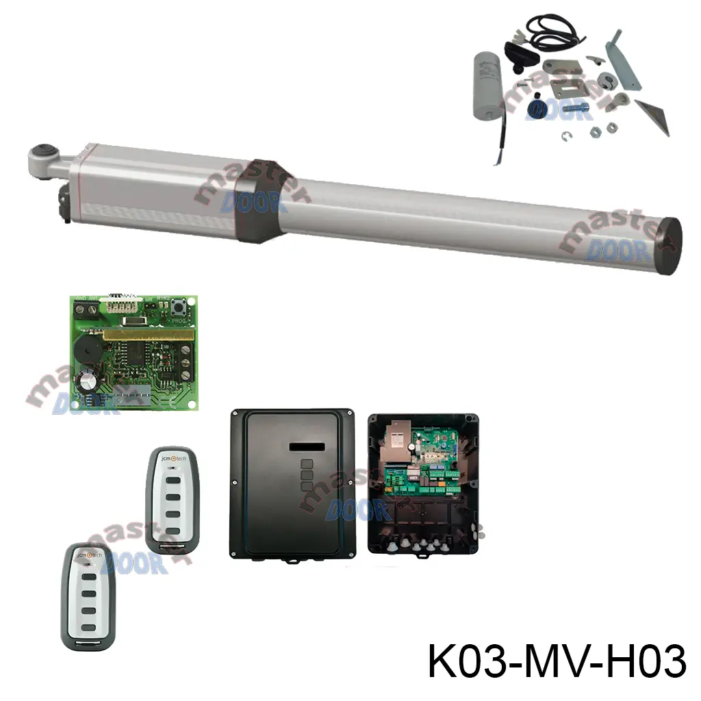 Kit Pistones Hydro-360 BAC Rápido BL 127v, para 1 hoja, con valv. desaceleración mecánica al cierre, peso max. 400kg, ancho max. 4.5m.