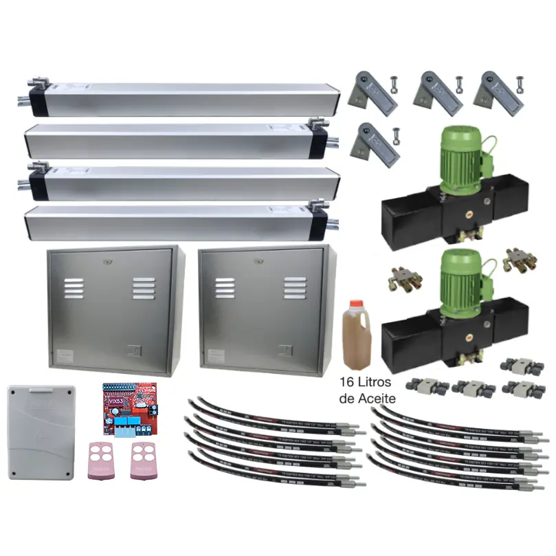 Kit Pistones MEC-800, 400mm, Doble Piston, 220V-2F, Peso max. 1200K, Ancho max. 5.0m, 2-hojas...Incluye Receptor y 2 Control.