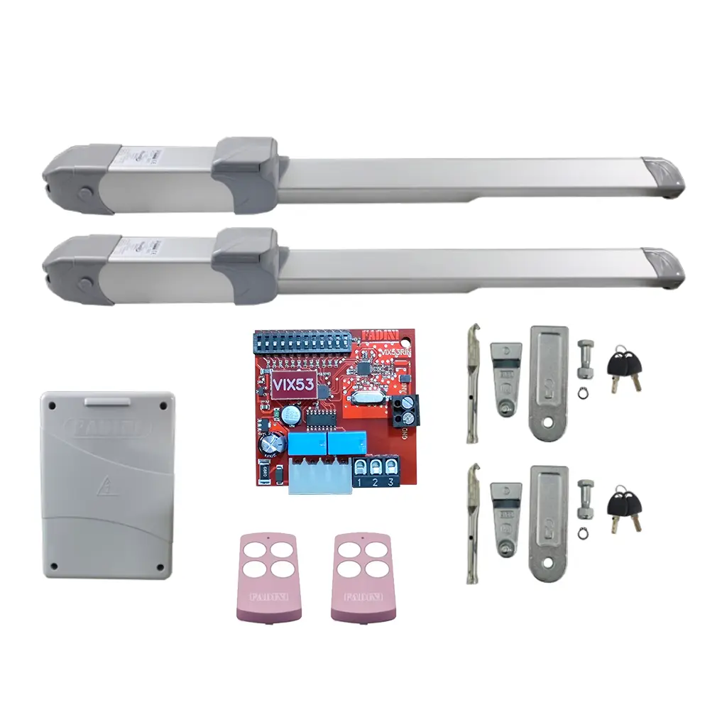 Kit Pistones HINDI EVO-800, 280mm, 120V, Peso max. 400K, Ancho max. 2.8m, 2-hojas...Incluye Receptor y 2 Control.