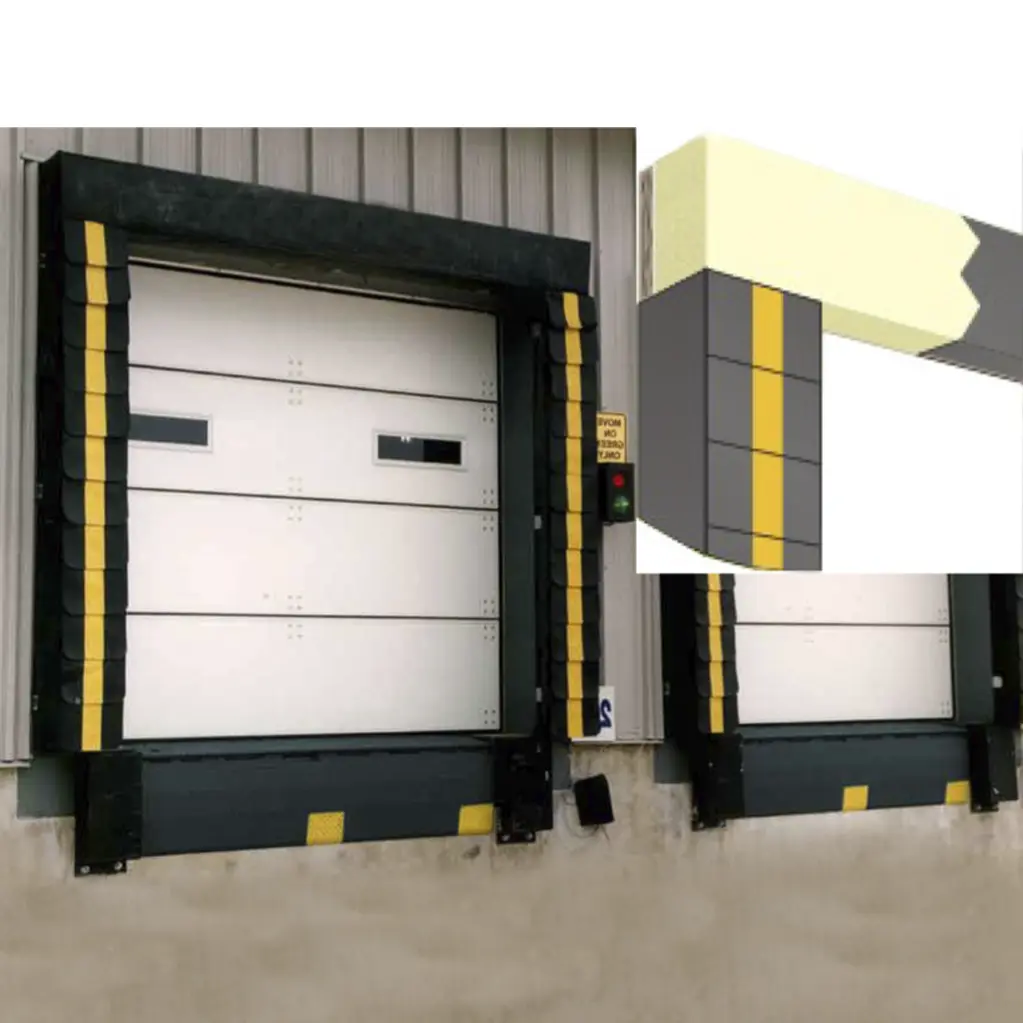 Kit Sello de Anden MD-CS de 8'x8',Cabezal y Postes Laterales solidos rellenos de poliuretano, base de madera, herrajes galv., lona de 24oz.