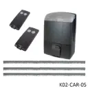 Kit cremallera CARDIN SLX-DRACO2000 Turbo, veloz, Rapido, 24VCD, 120Volt, arrastre 2000Kg Incluye Bateria de Respaldo, 6m. cremallera, Receptor y 2 Control MD