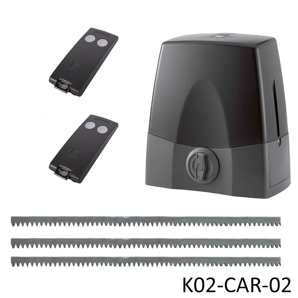 [K02-CAR-02] Kit cremallera CARDIN SLX1524, 24VCD, 120Volt, arrastre 1500Kg Incluye Bateria de Respaldo, 6m. cremallera, Receptor y 2 Control