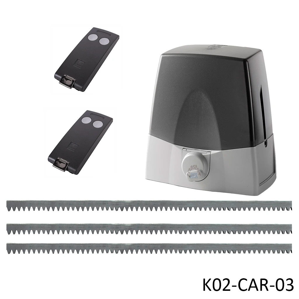 [K02-CAR-03] Kit cremallera CARDIN SLX3024, 24VCD, 120Volt, arrastre 3000Kg, Incluye Bateria de Respaldo, 6m. cremallera, Receptor y 2 Control