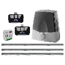 Kit cremallera CARDIN SLX3024, 24VCD, 120Volt, arrastre 3000Kg, Incluye Bateria de Respaldo, 6m. cremallera, Receptor y 2 Control Universal MD