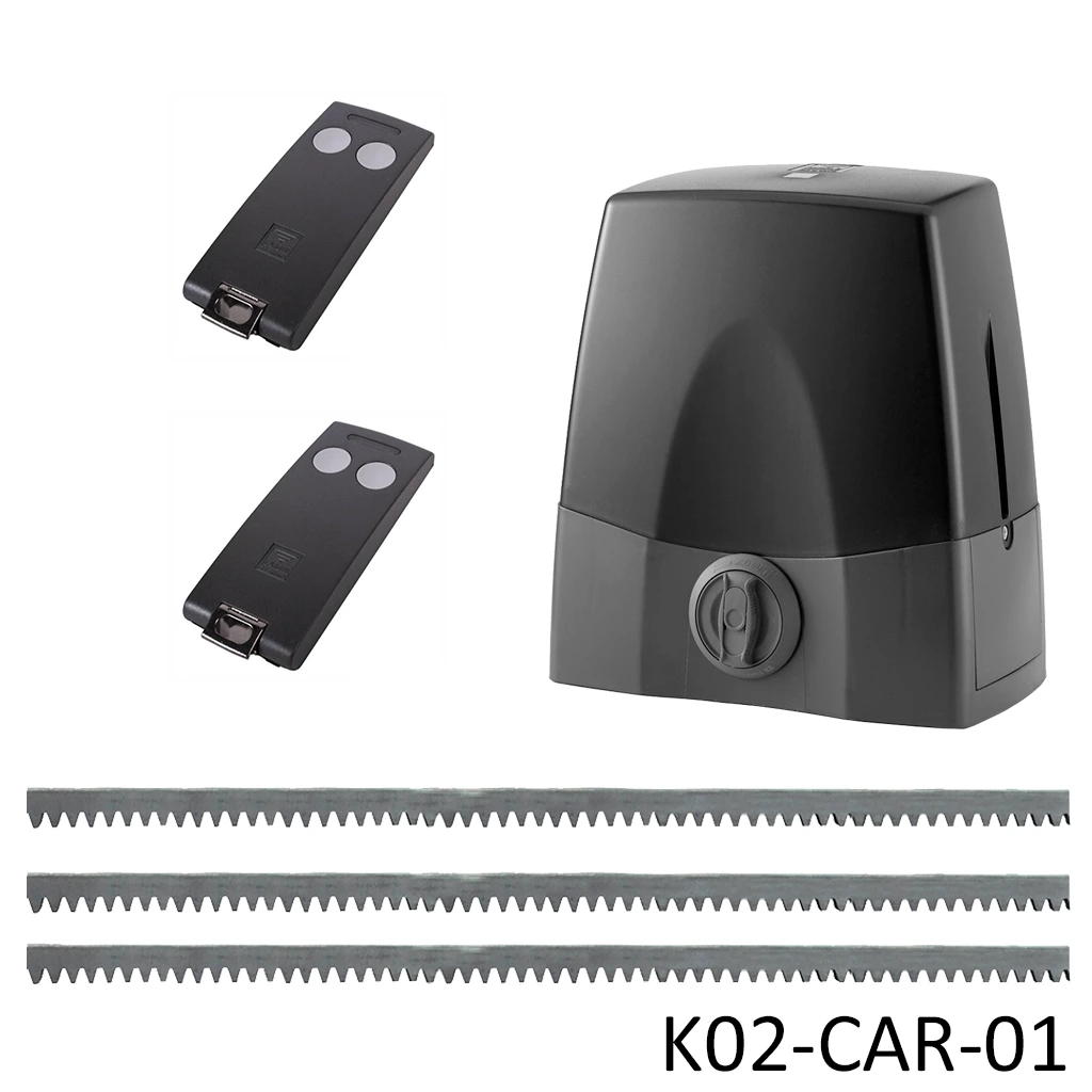 Kit cremallera CARDIN SLX824, 24VCD, 120Volt, arrastre 800Kg Incluye Bateria de Respaldo, 6m. cremallera, Receptor y 2 Control