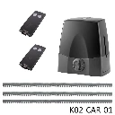 Kit cremallera CARDIN SLX824, 24VCD, 120Volt, arrastre 800Kg Incluye Bateria de Respaldo, 6m. cremallera, Receptor y 2 Control