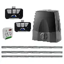Kit cremallera CARDIN SLX824, 24VCD, 120Volt, arrastre 800Kg Incluye Bateria de Respaldo, 6m. cremallera, Receptor y 2 Control Universal MD