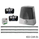 Kit cremallera CARDIN SLX824, 24VCD, 120Volt, arrastre 800Kg Incluye Bateria de Respaldo, 6m. cremallera, Receptor y 2 Control