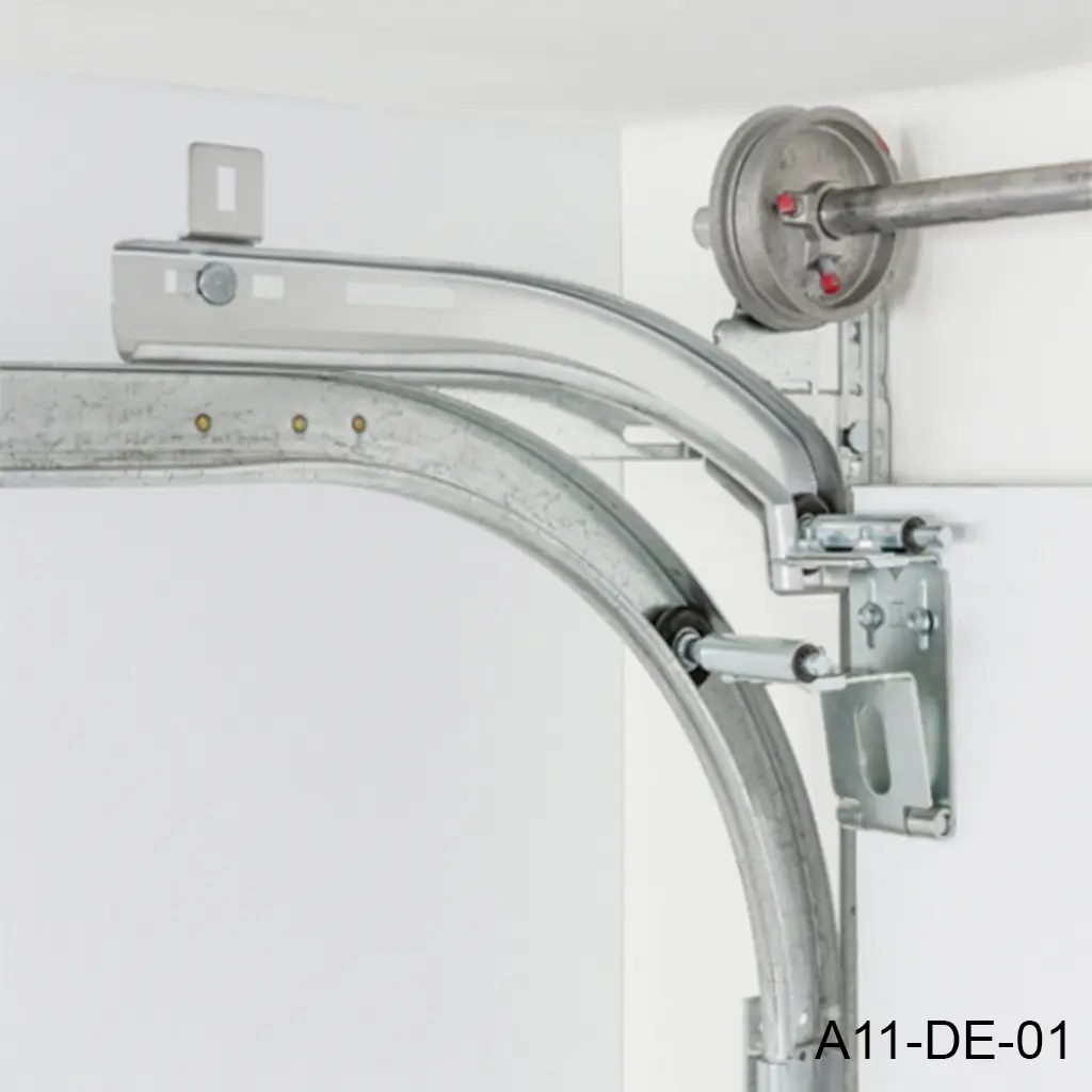 Kit de Bisagra Vuelta Rapida de Conversion, Mod.EzLHR (8" Antepecho). Incluye, bisagras, rodajas y tramos de guía media curva