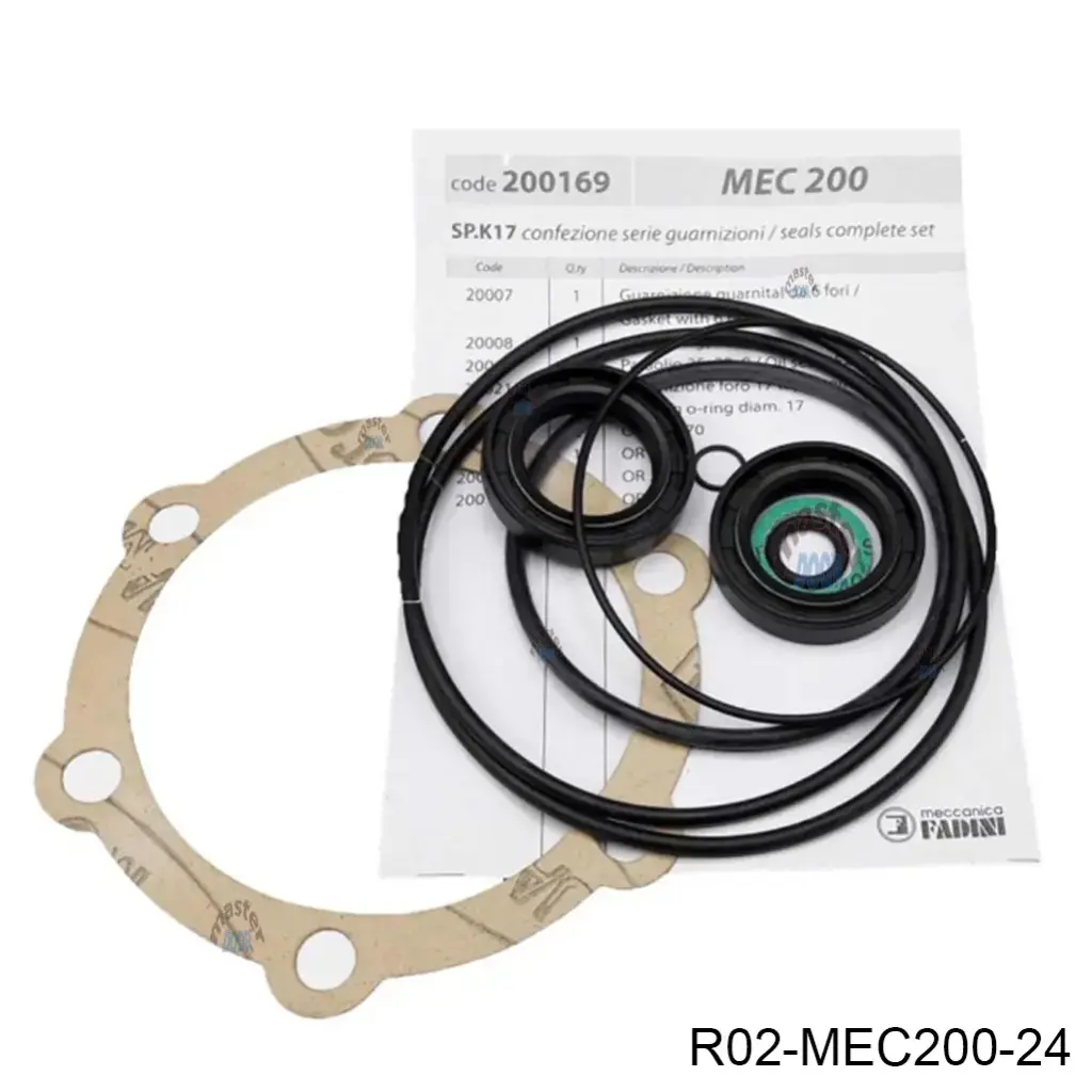 [R02-MEC200-24] Kit de empaques para transmision del MEC-200 (Orin,Reten, Empaques, etc.)