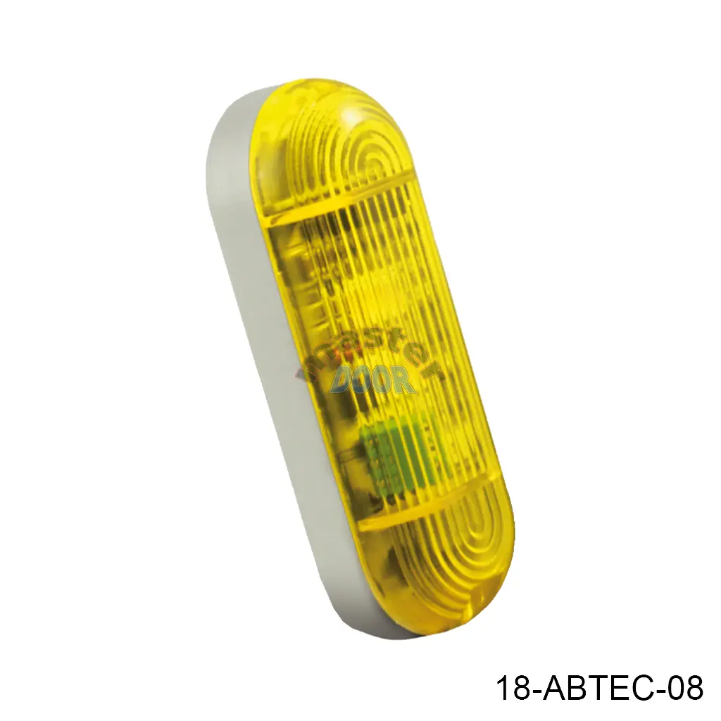 Lampara Micro Flash, con lente Amarillo 12/24Vac, Luz Intermitente
