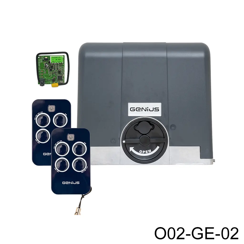[O02-GE-02] Operador Blizzard-900, 120V, incluye 2 control Echo y Receptor RC433, arrastre 1000kg, caja.