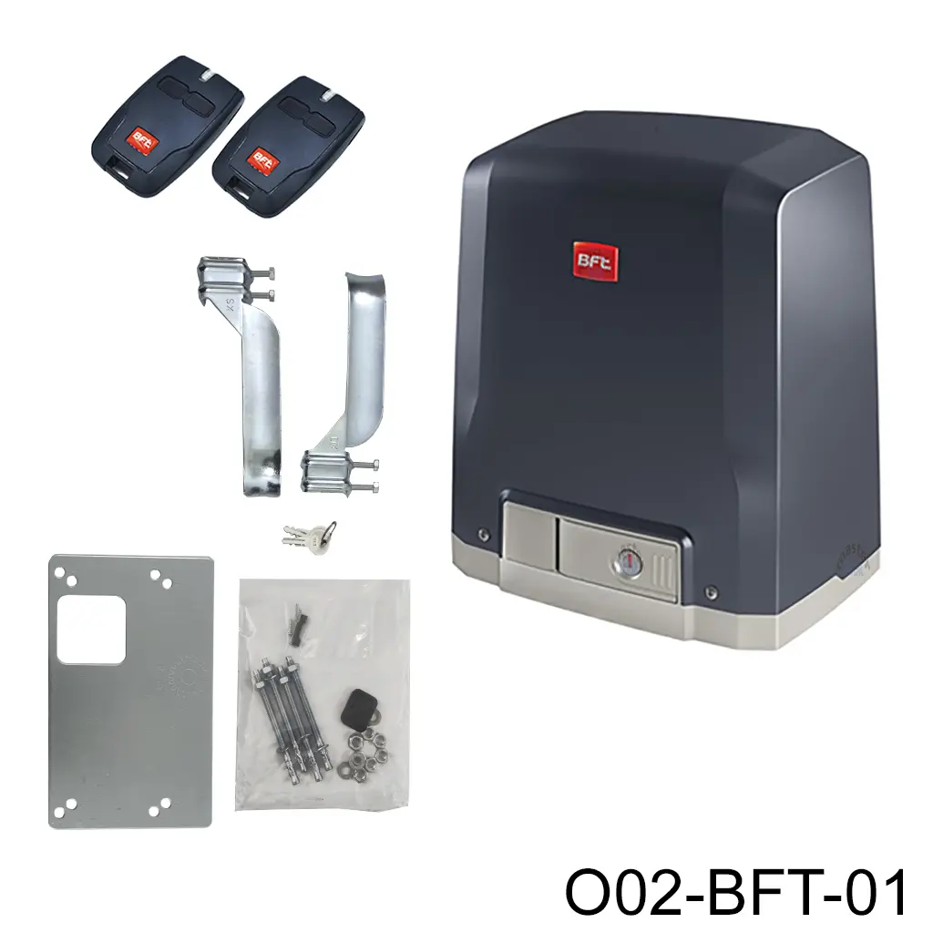 Operador Corredizo DEIMOS BTA600, 120V-24V, 600Kg, Incluye: 2 Control, 2 llaves de desbloqueo, Placa metálica, bolsa de herraje