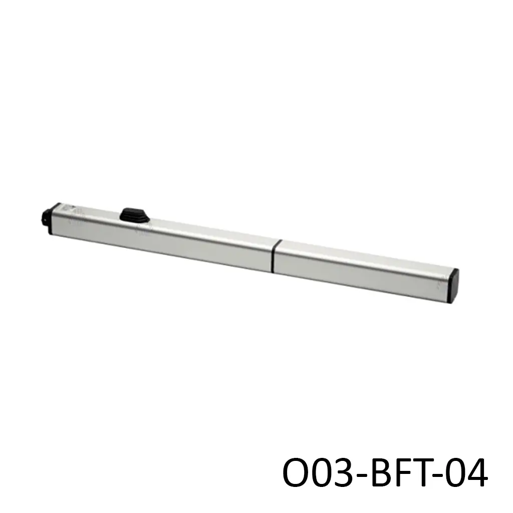 Piston BFT-P7, 120V, BL, para hoja 7m, 500Kg. incluye capacitor y llave de desbloqueo, Soportes soldables, Soporte trasero, bolsa tornilleria, caja.