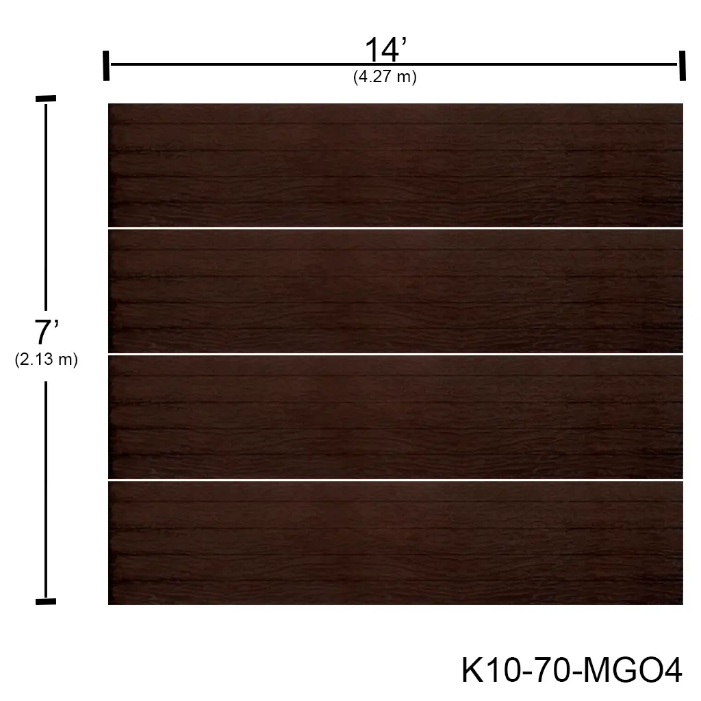Puerta Ascendente Insulada 14' X 7' Madera Grofado Roble Oscuro (rayas) MD-PA