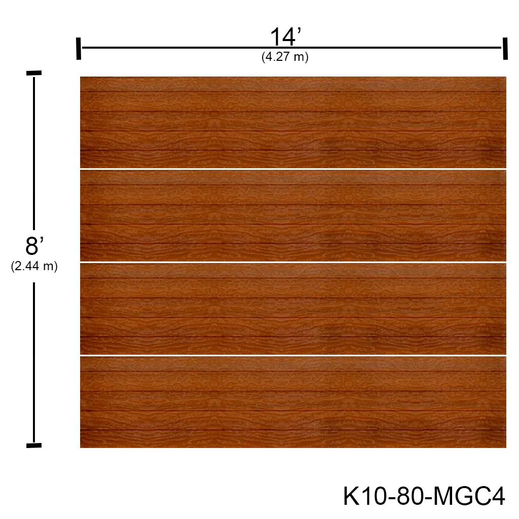 [K10-80-MGC4] Puerta Ascendente Insulada 14' X 8' Madera Grofado Roble claro (rayas) MD-RP