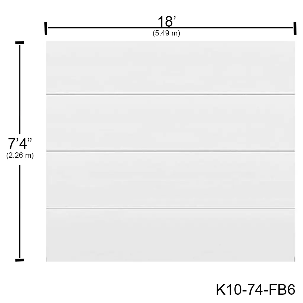 [K10-74-FB6] Puerta Ascendente Insulada 18' X 7'4'' Flush Bca. MD-PA