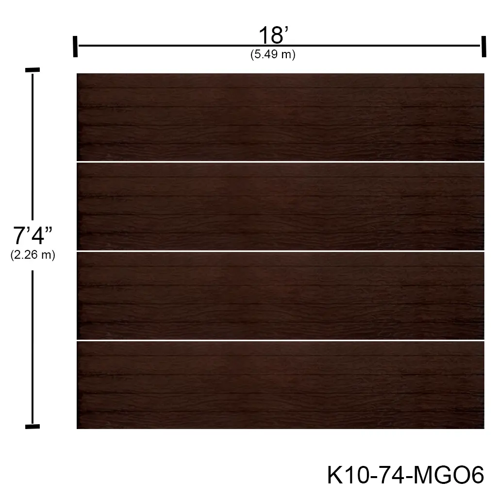 Puerta Ascendente Insulada 18' X 7'4'' Madera Grofado Roble Oscuro (rayas) MD-RP