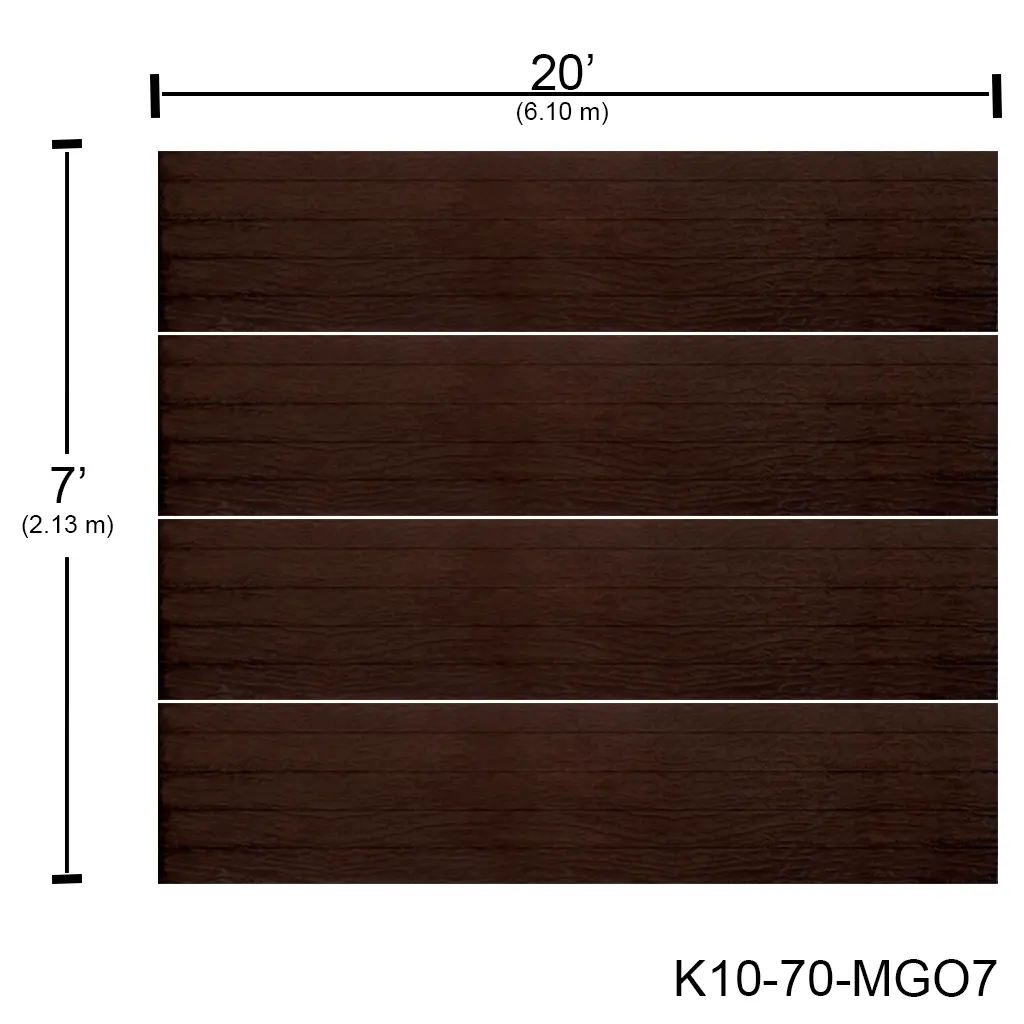 Puerta Ascendente Insulada 20' X 7' Madera Grofado Roble Oscuro (rayas) MD-RP