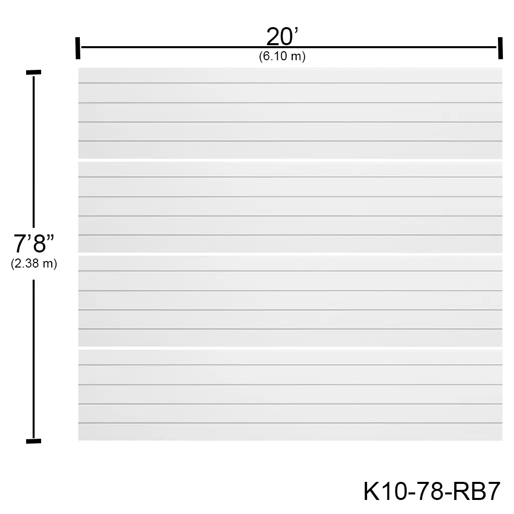 [K10-78-RB7] Puerta Ascendente Insulada 20' X 7'8' Rayas Bca. MD-PA