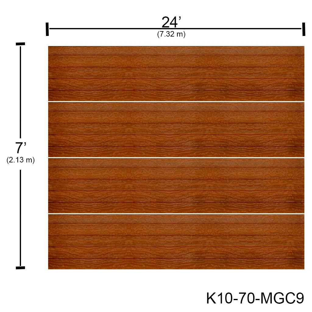 [K10-70-MGC9] Puerta Ascendente Insulada 24' X 7' Madera Grofado Roble claro (rayas) MD-PA