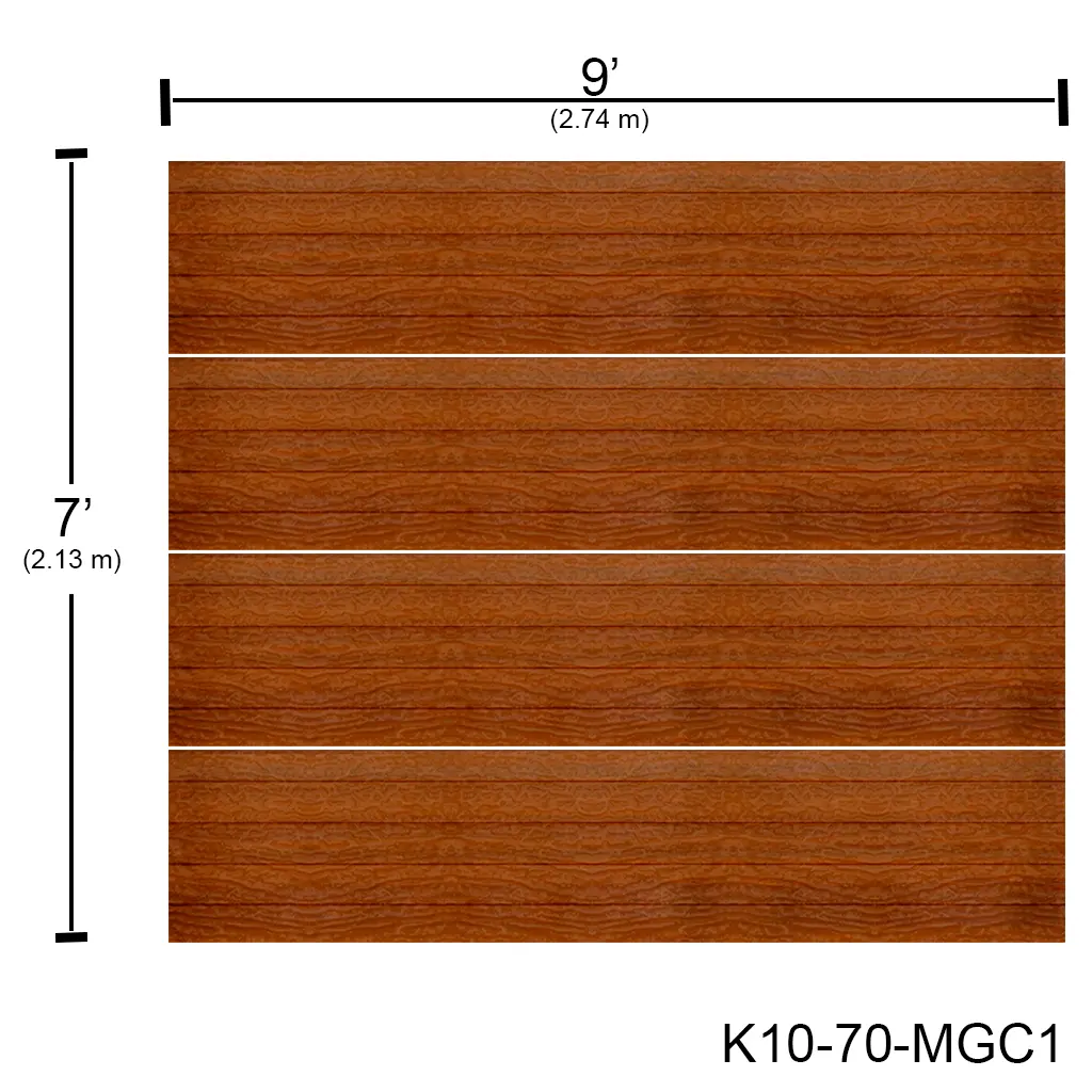 Puerta Ascendente Insulada 9' X 7' Madera Grofado Roble claro (rayas) MD-RP
