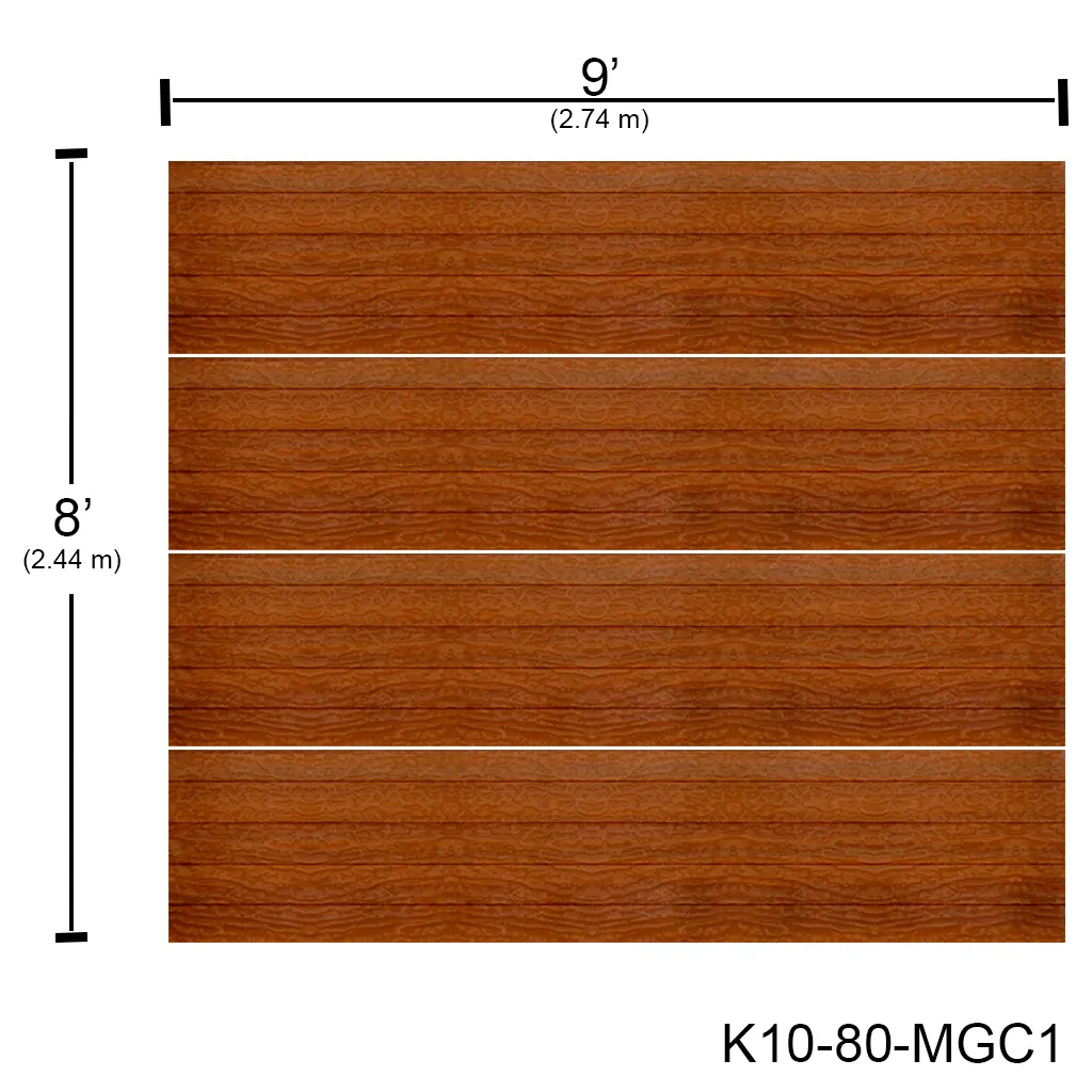 [K10-80-MGC1] Puerta Ascendente Insulada 9' X 8' Madera Grofado Roble claro (rayas) MD-RP