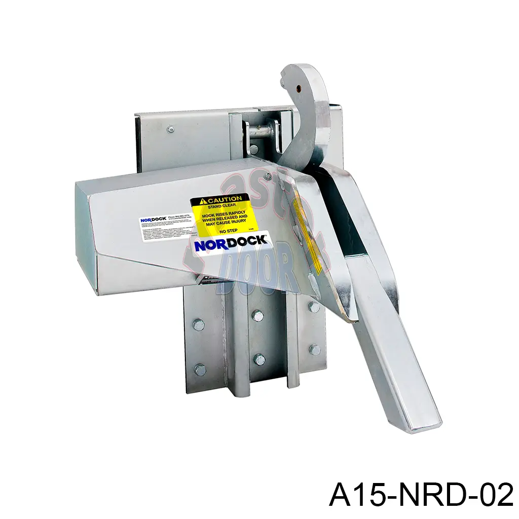 Retenedor Automatico Nordock AR10K con semaforo, señalización y batería de respaldo. Retención de 32,000 libras