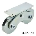 Rueda con base doble para 1100kg "V" 120mm Europea