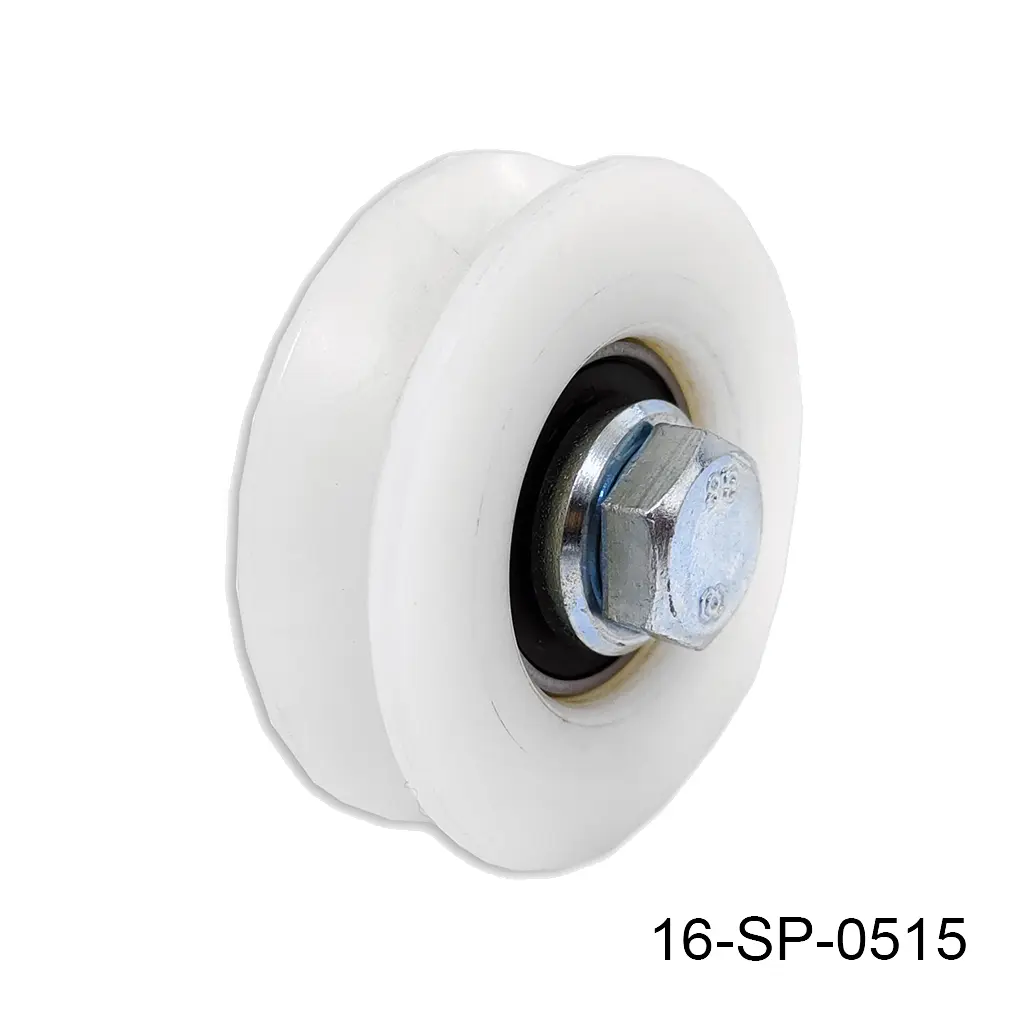 [16-SP-0515] Rueda sin base para 50kg "V" 40mm Europea. (Balero cubierto de Nylamid para reducir ruido)