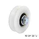 Rueda sin base para 50kg "V" 40mm Europea. (Balero cubierto de Nylamid para reducir ruido)