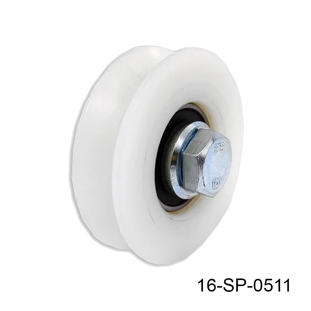 [16-SP-0511] Rueda sin base para 60kg "U" 50mm Europea. (Balero cubierto de Nylamid para reducir ruido)