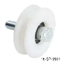 Rueda sin base para 50kg "U" 80mm Europea. (Balero cubierto de Nylamid para reducir ruido)