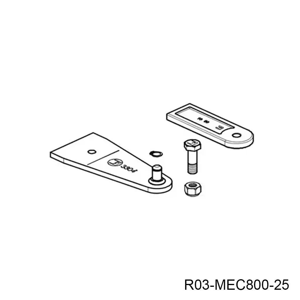 Soportes Delantero y Trasero para fijación del Piston MEC800 de 400mm..juego