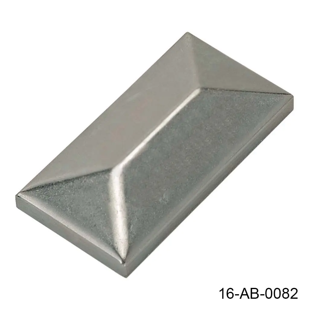 Tapa Rectangular Triangular de 50mm x 100mm, con pestaña, para perfil rectangular de 2"x4"