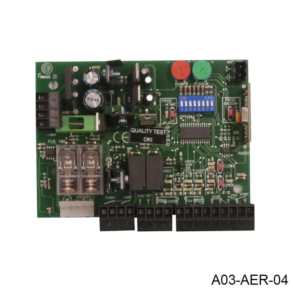 [A03-AER-04] Tarjeta Electronica Mod. CP SLIDER 1L4 O. S/C STD, para Op. Corredizo de 24V. Aer