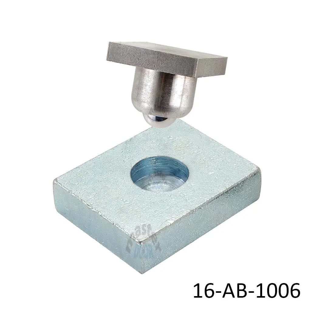 [16-AB-1006] Tejuelo / Bisagra Base Cuadrada de 3cm x 3cm,  Ø24mm exterior, esfera/posta inox. carga 100kg, para hoja peatonal