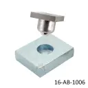 Tejuelo / Bisagra Base Cuadrada de 3cm x 3cm,  Ø24mm exterior, esfera/posta inox. carga 100kg, para hoja peatonal