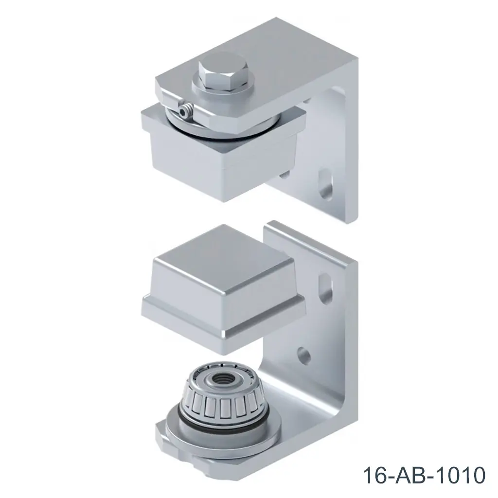 [16-AB-1010] Tejuelo y Bivelo, forma cuadrada viene como juego, 36mm exterior, carga 250kg en 3m.