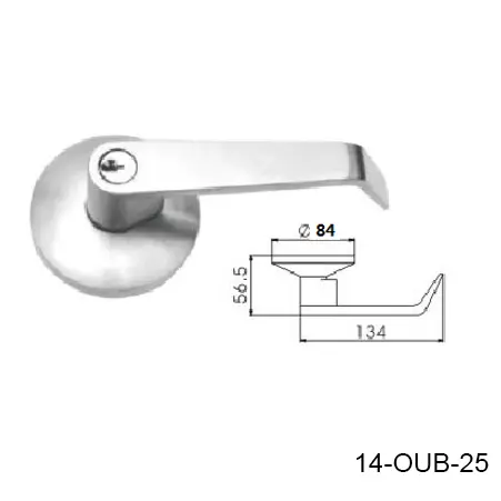 Trim de Manija Inox. Mod-017S, con cerradura y llaves