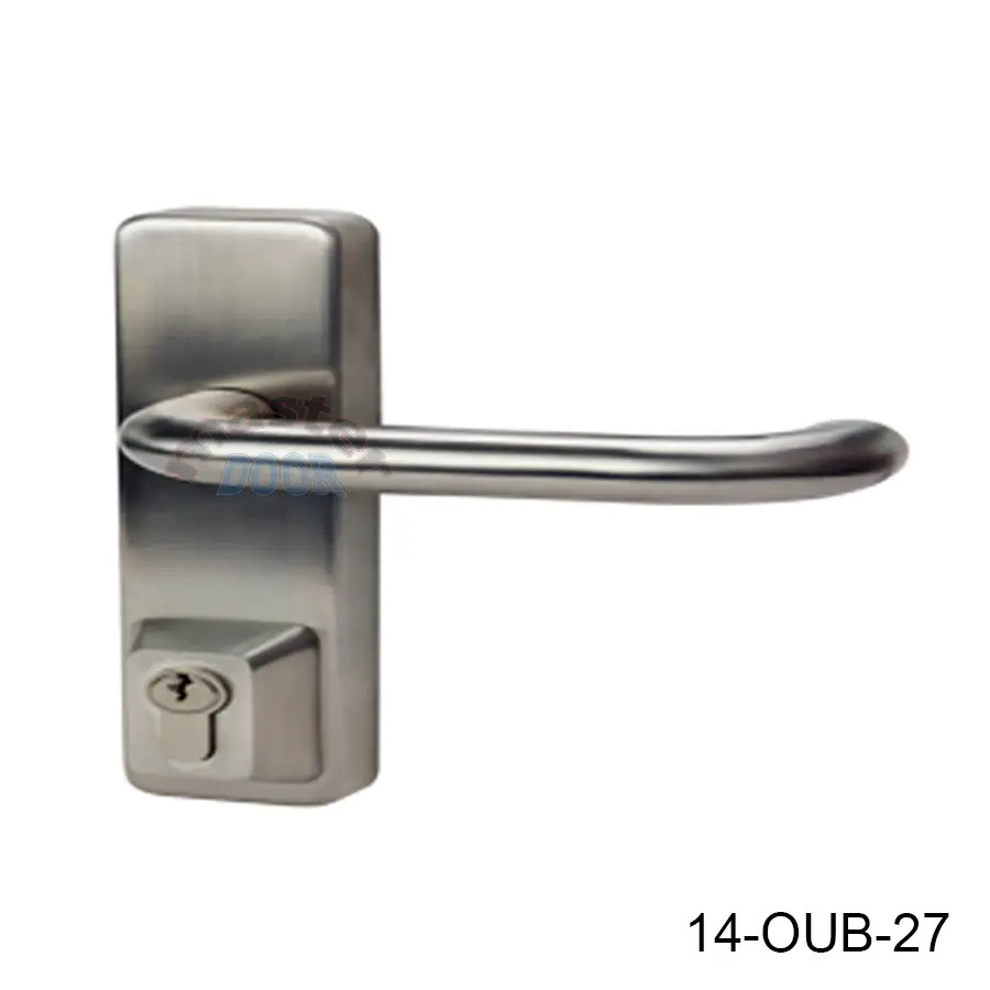 [14-OUB-27] Trim de Manija Inox. SS304 Mod-008 con cerradura y llaves, para exterior