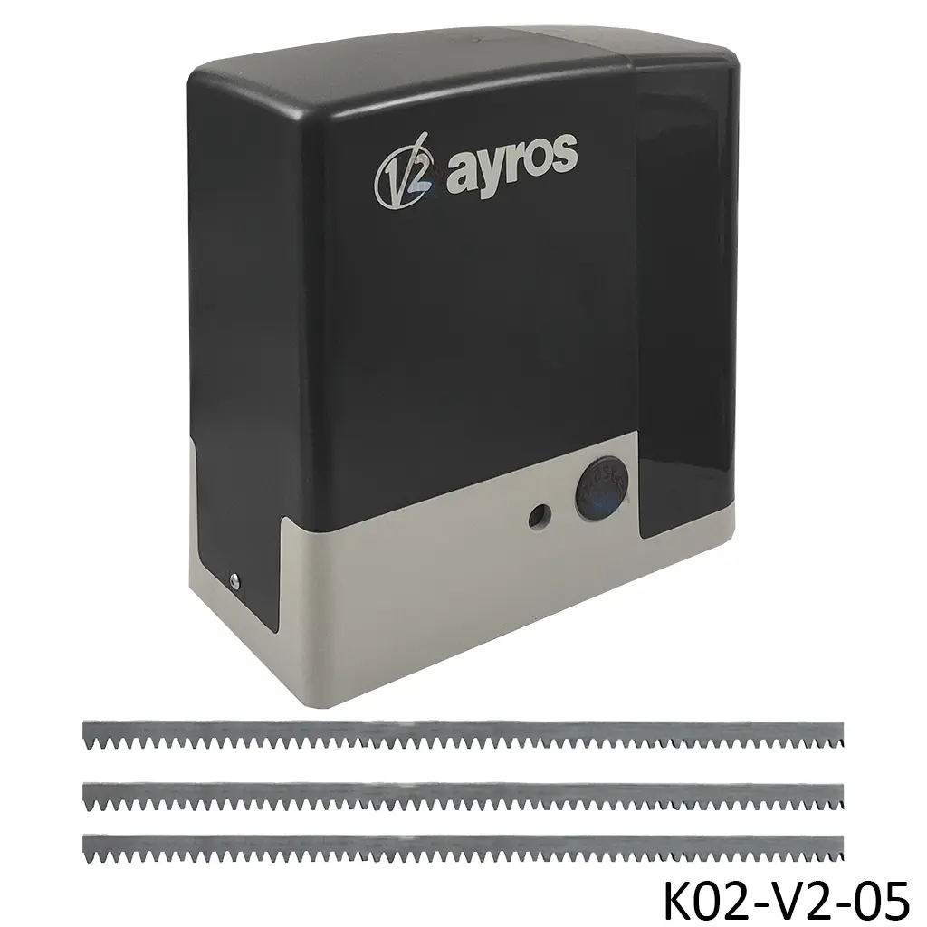 [K02-V2-05] Kit Cremallera AYROS-1000, 120volt-24VCD, capacidad de arrastre 1000kg. Incluye: 6m de cremallera, Receptor y 2 -Controles.