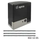 Kit Cremallera AYROS-1000, 120volt-24VCD, capacidad de arrastre 1000kg, Incluye: 6m de cremallera, Receptor y 2 control.